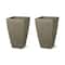 Glitzhome® 23" Eco-Friendly Oversized Faux Concrete Square Fluted Pot Planters, 2ct.